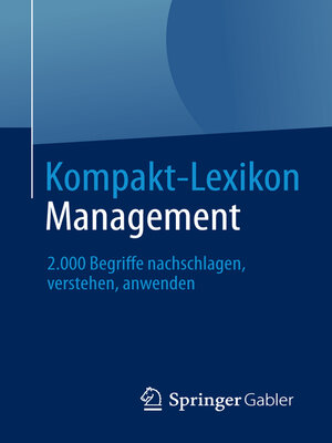 cover image of Kompakt-Lexikon Management
